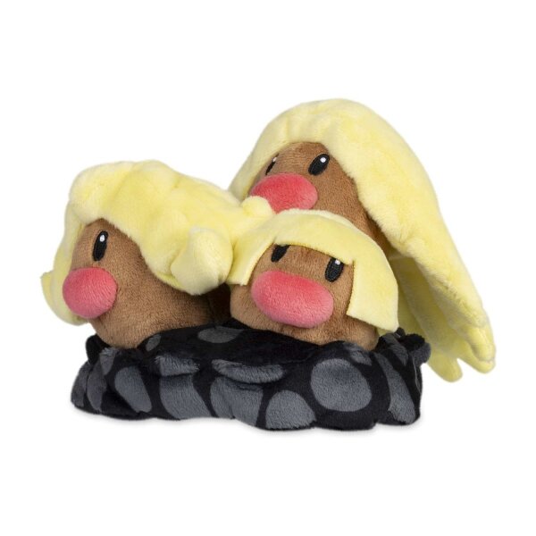 Pokemon Center Plush Alolan Dugtrio Sitting Cuties Official Pokemon Center Merchandise
