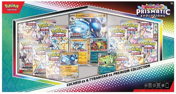 Pokemon Prismatic Evolutions Lucario & Tyranitar Premium Collection
