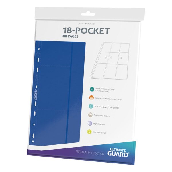 Ultimate Guard 18-Pocket Pages Side-Loading Blau (10)